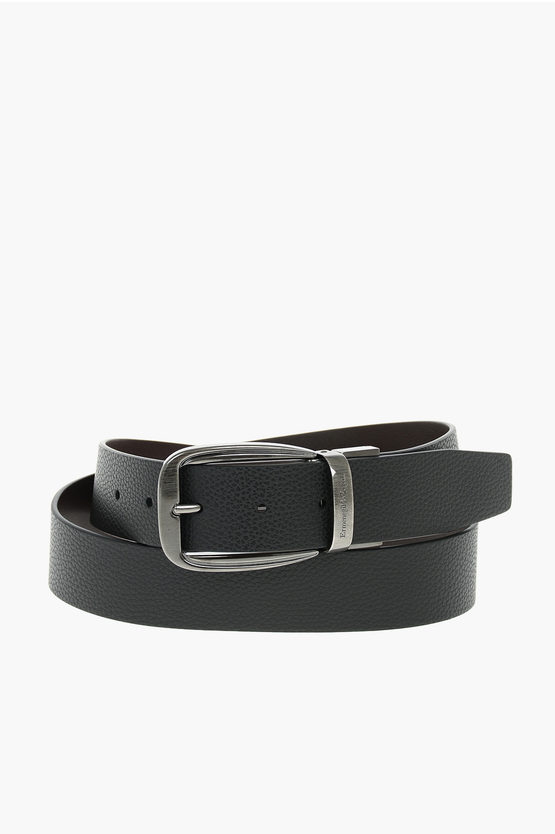 Ermenegildo Zegna 35mm Reversible Leather Belt In Black