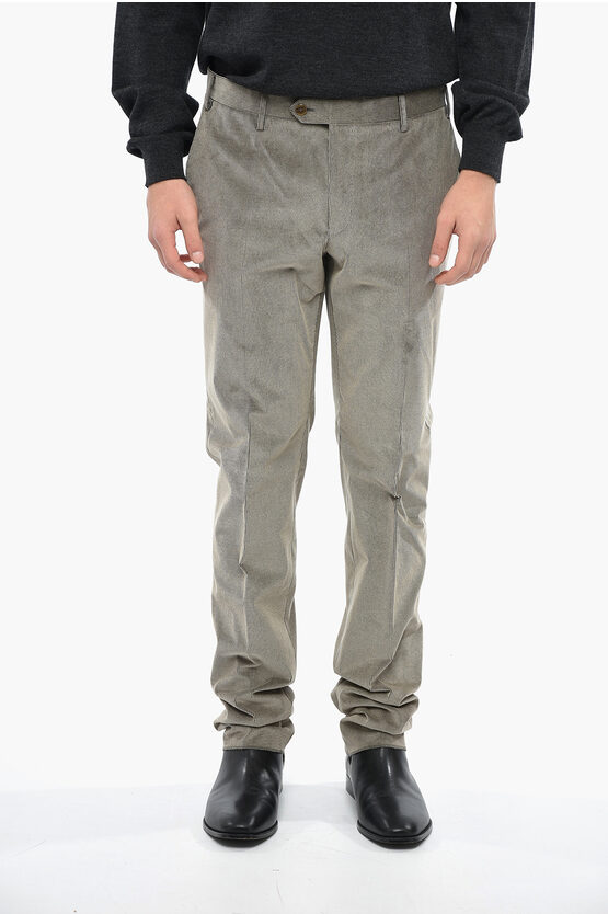 Corneliani 4 Pocket Academy Corduroy Pants In Gray