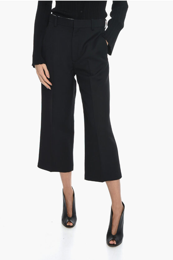 Khaite 4 Pocket Cropped Fit Trousers With Belt Loops In Black