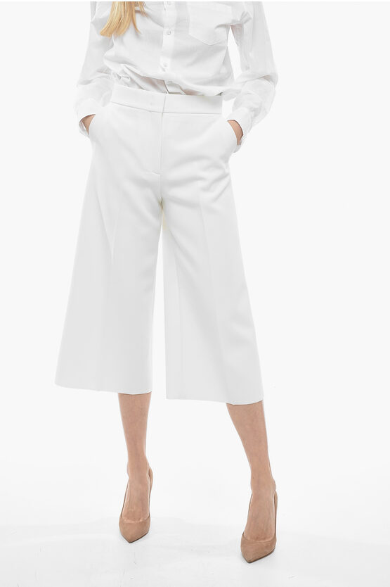 Msgm 4 Pocket Cropped Fit Trousers With Hidden Fastening In White