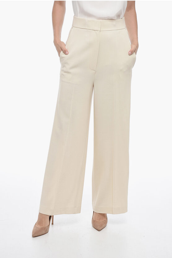 Shop Khaite 4 Pocket Cropped Fit Wool Blend Pants