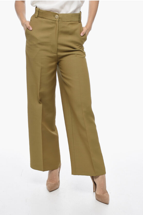 KHAITE 4 POCKET CROPPED FIT WOOL BLEND PANTS 