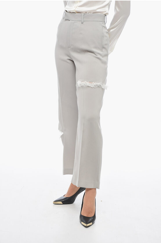 Shop Undercover 4 Pocket Cut-out Pants With Lace Details