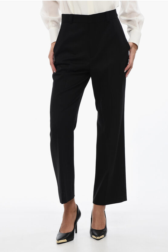 Shop Miu Miu 4 Pocket Grain De Poudre Wool Pants