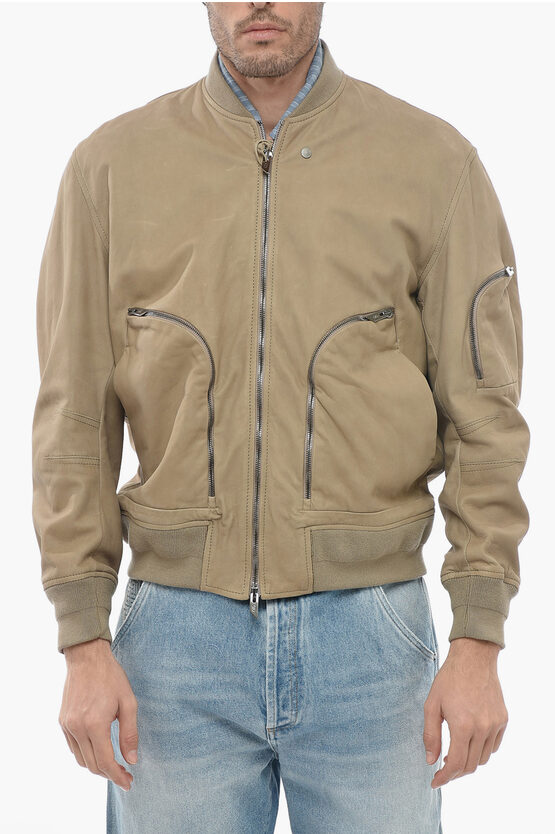 Salvatore Santoro 4-pocket Leather Jacket With Zipped Detail In Neutral