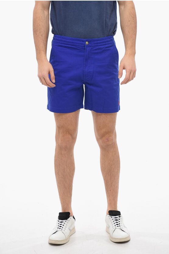 Polo Ralph Lauren 4 Pocket Stretch Cotton Shorts With Elastic Waistband In Blue