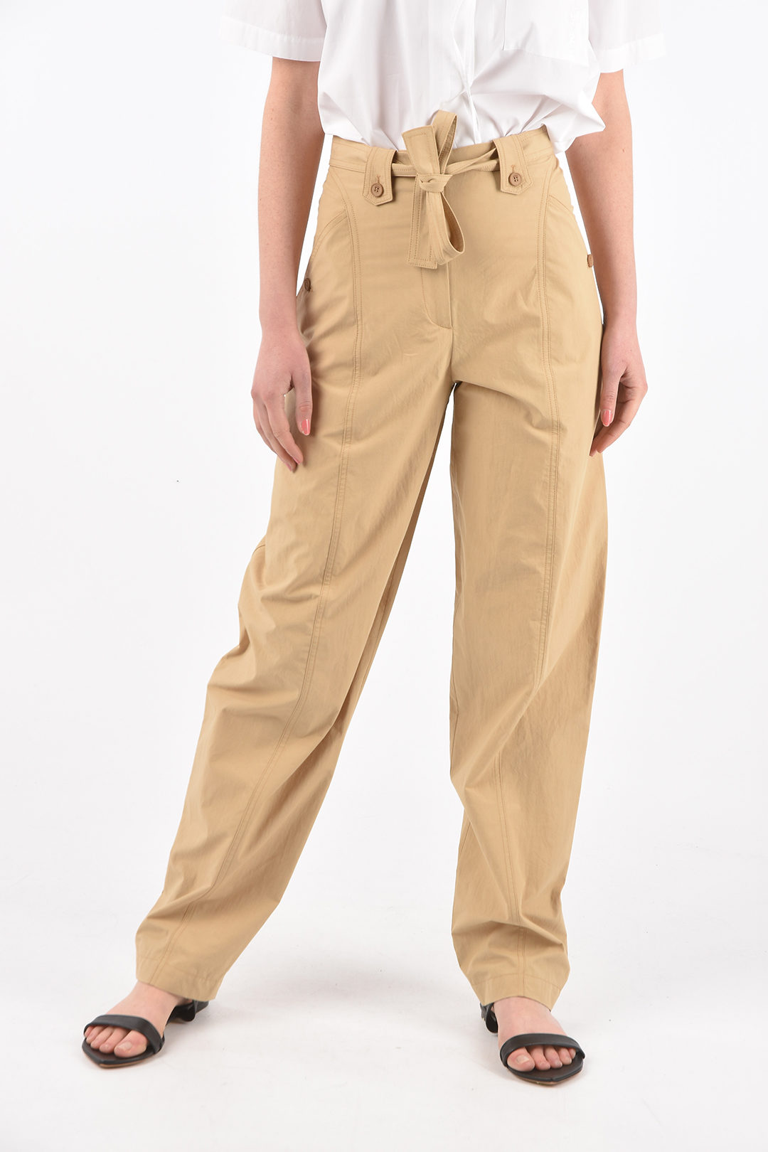 JDEFEG Tan Dress Pants for Women Business Casual Ladies Workplace Trousers  Casual Versatile Straight Pants Temperament Elegant Pocket Belt Pants Size