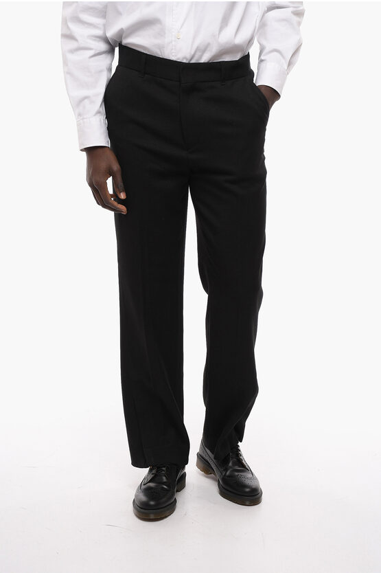 Andersson Bell 4 Pocket Twill Fabric Pants With Hidden Closure In Black