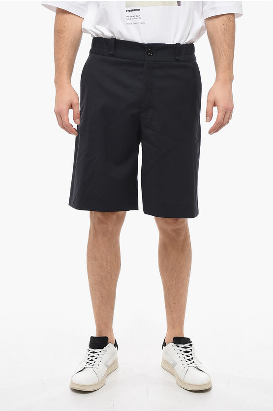 Lanvin 4 Pocket Wool Shorts With Elastic Waistband In Black