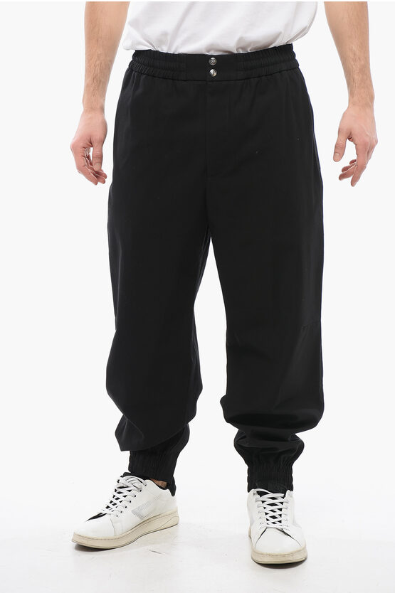 Alexander Mcqueen 4-pocketed Cotton Pants With Elastic Cuffs