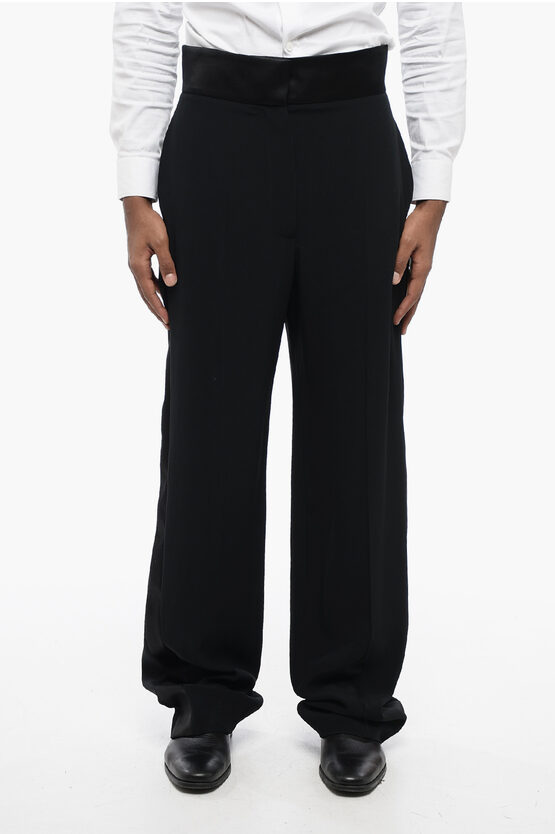 Shop Alexander Mcqueen 4-pocketed Straight Fit Pants With Satin Details