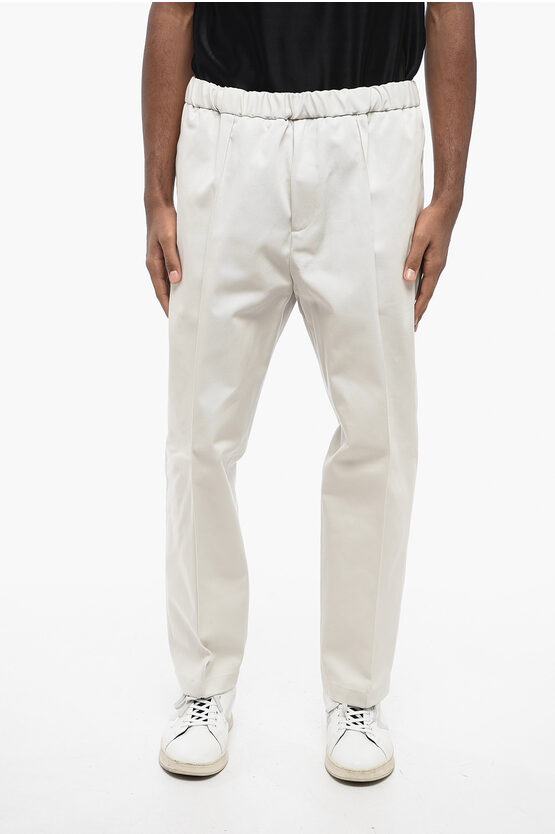 Jil Sander 4-pocketed Twill Cotton Pants With Elastic Waistband
