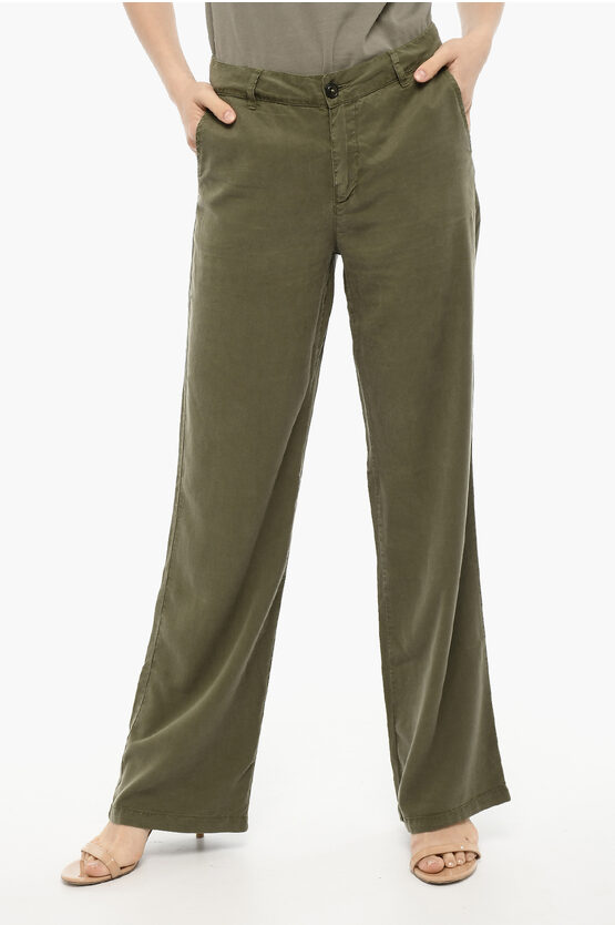 Woolrich 4-pockets Pants With Belt Loops In Green