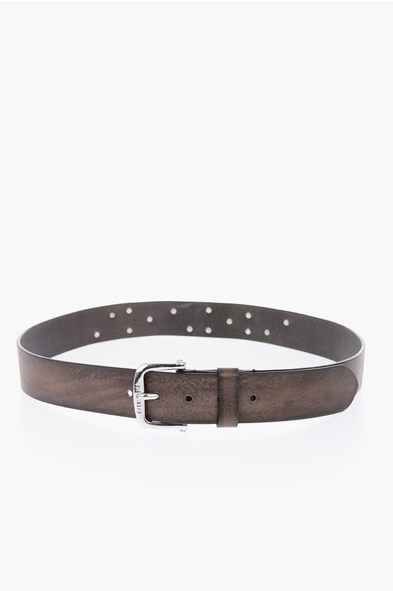 Diesel 40mm Metal Logo Leather B-DIZEL Belt Men - Glamood Outlet