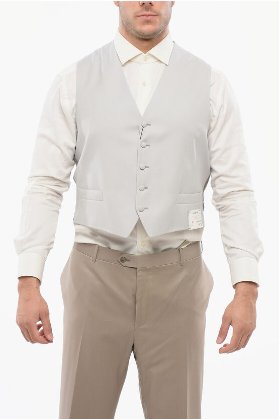 Cc Brothers 5 Buttons Master Wool Vest With Jetted Pockets