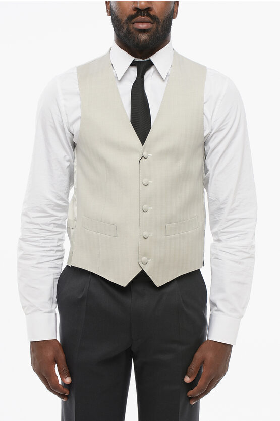 Corneliani Embroidered Silk Blend Vest 4 Buttons