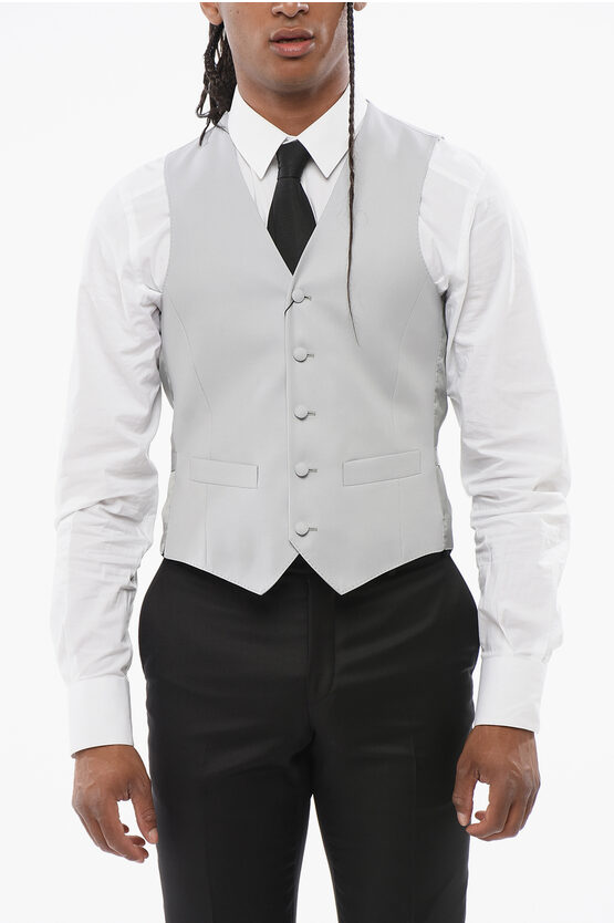 Corneliani Cc Collection Two-tone Wool Blend Retailored Waistcoat