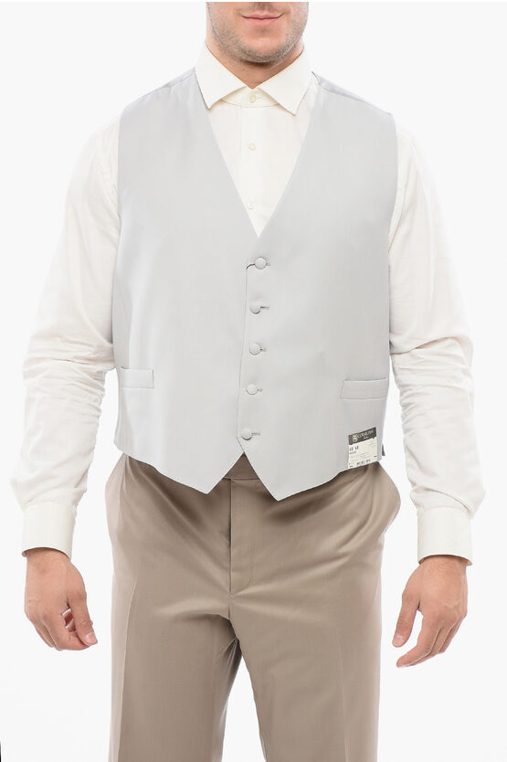 Corneliani 5 Buttons Wool Vest With Jetted Pockets
