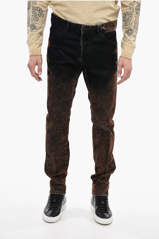 Dsquared2 5 Pocket Cool Guy Fit Velour Pants In Brown