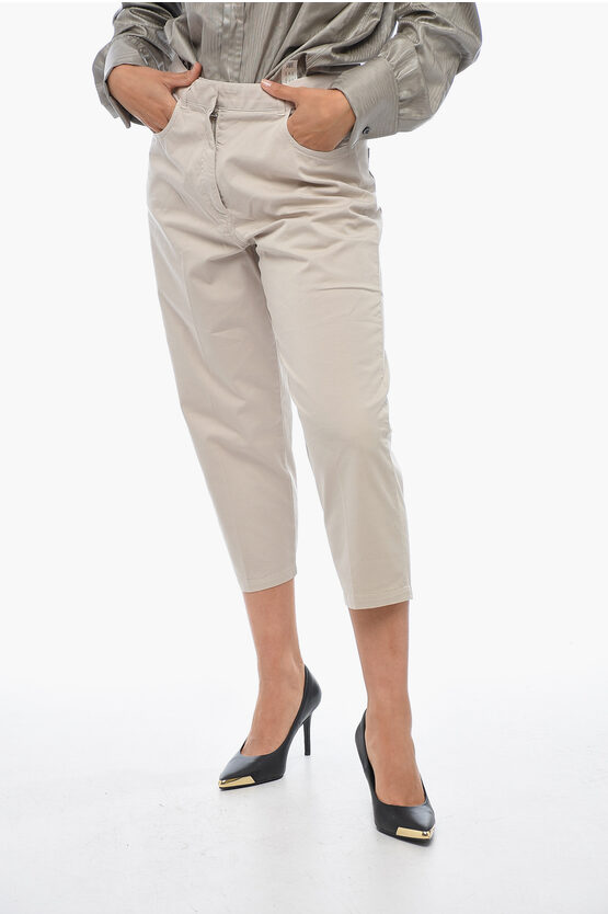 Shop Fabiana Filippi 5 Pocket Cropped Fit Stretch Cotton Pants