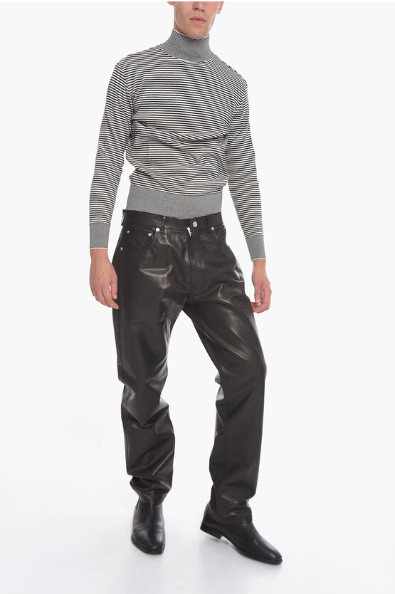 Vetements 5 Pocket Leather Pants with Belt Loops men Glamood Outlet