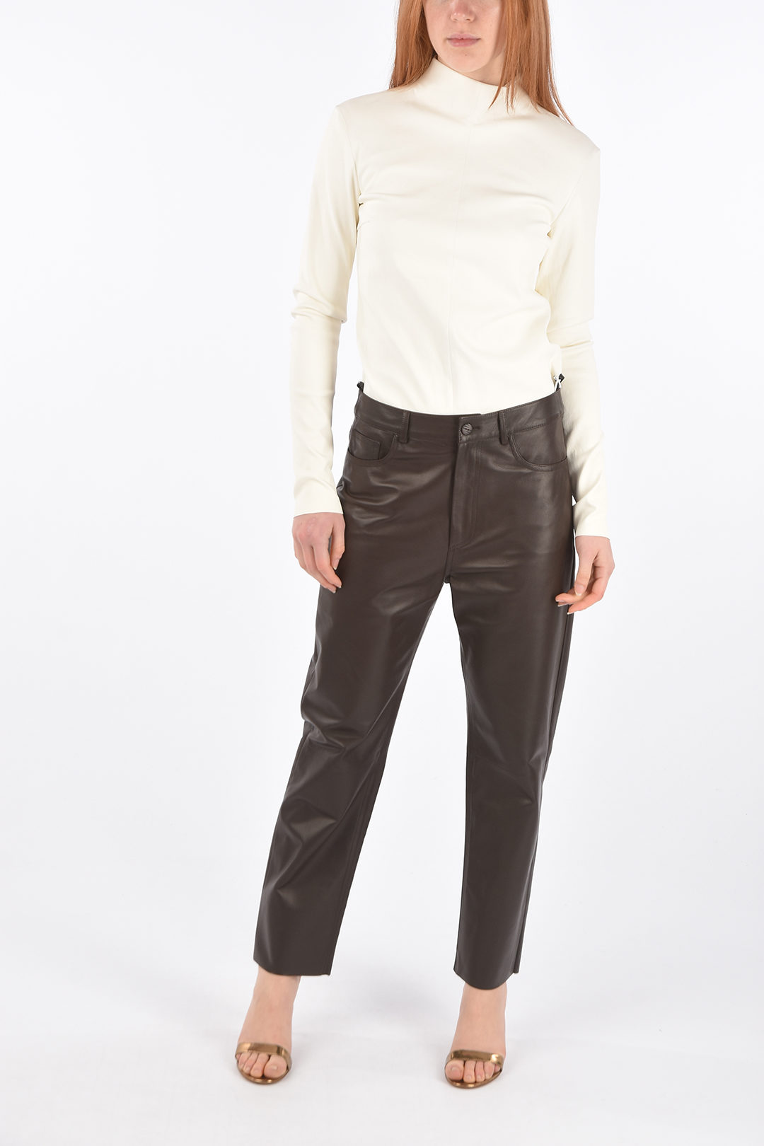 DROMe 5 Pocket Leather Pants women - Glamood Outlet