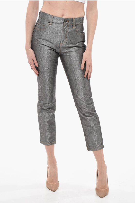 Shop Missoni 5 Pocket Lurex Pants With Iconic Detail