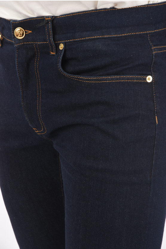 Versace 5 Pocket Stretch Denims with Patches men Glamood Outlet