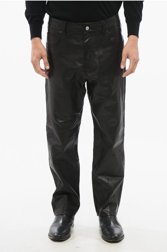 Gucci 5-pocketed Leather Pants With Belt Loops