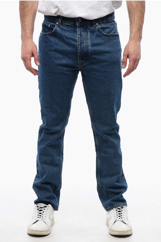 Palm Angels 5-pocketed Slim Fit Denims With Belt Loops 18cm