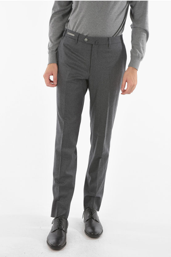 Corneliani 5 Pockets Comfort Virgin Wool And Cashmere Pants In Gray
