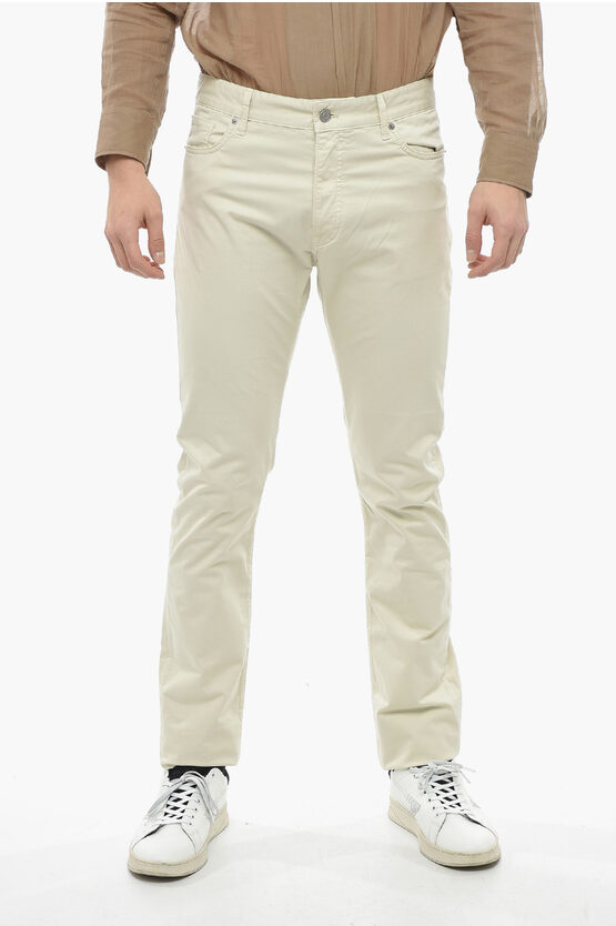 Berluti 5 Pockets Slim Fit Trousers In White