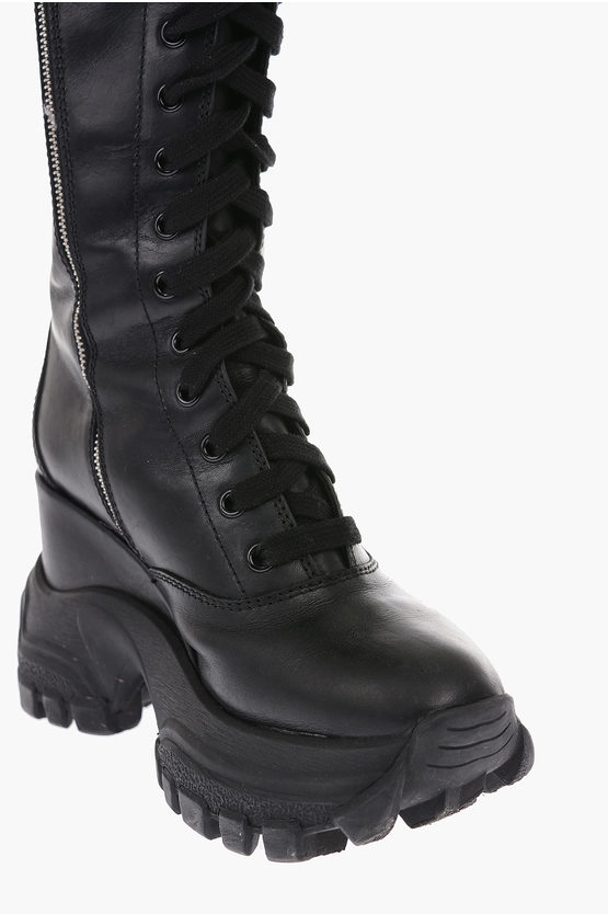 Miu Miu 6cm leather Combat boots with track sole women