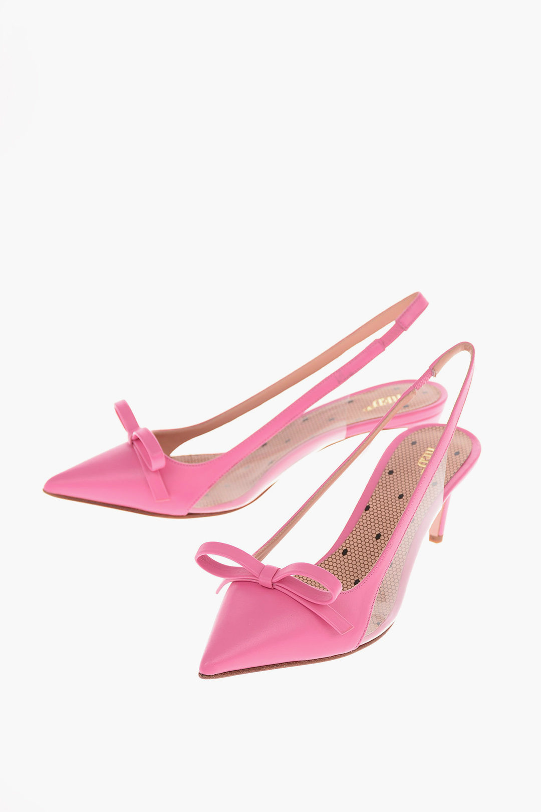 6cm Leather Slingback pumps with Bow