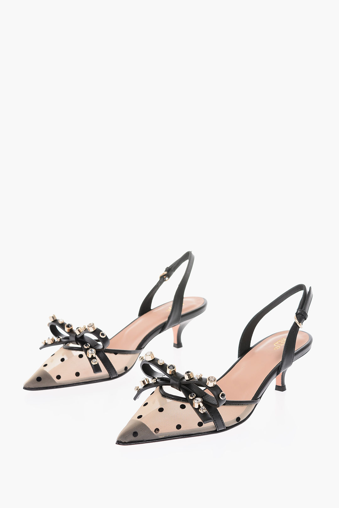 Polka dot outlet slingbacks