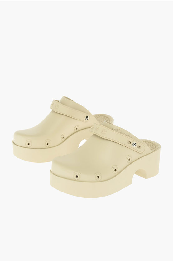 Xocoi 6cm Recycled Rubber Clogs In Gold