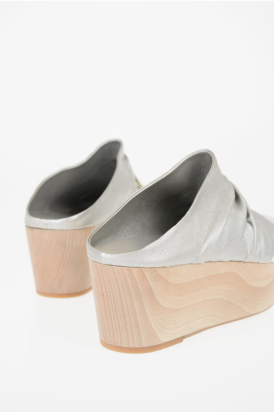 Rick Owens 7cm leather Peep Toe DRAPED 
