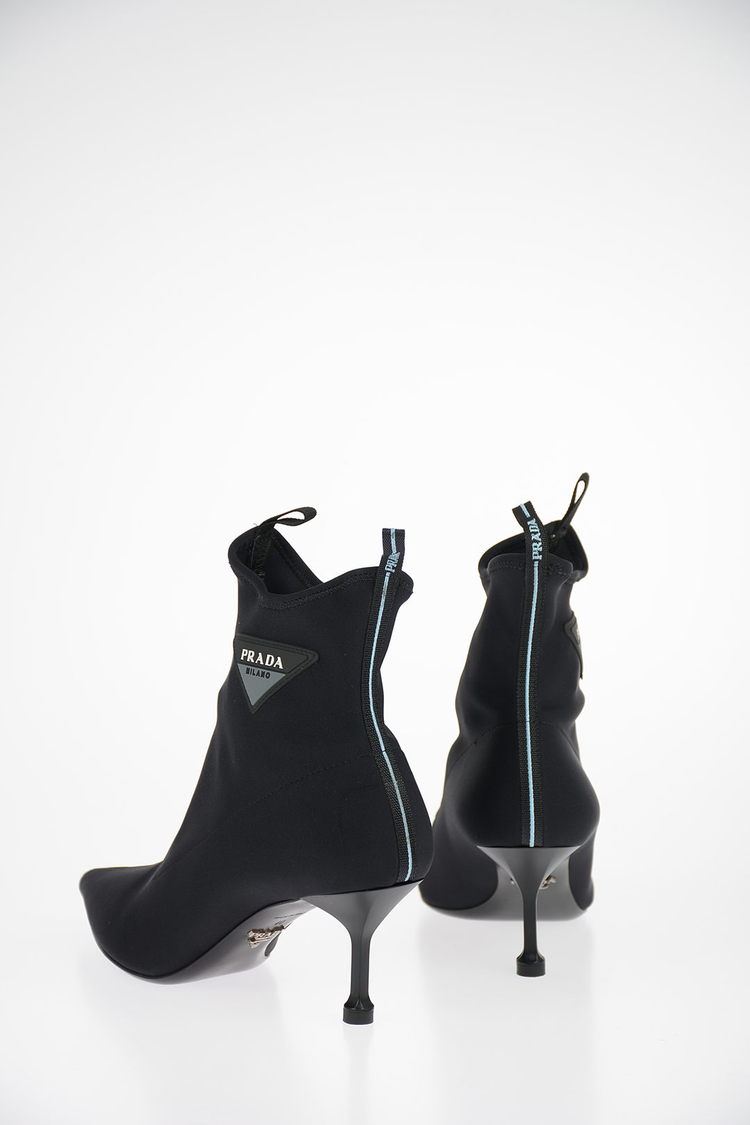 prada leather and neoprene ankle boots