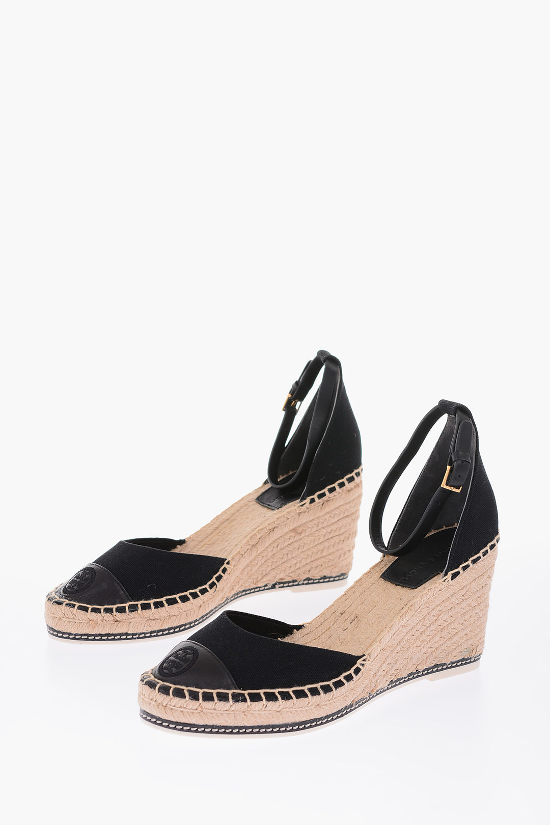 Tory Burch  leather and fabric Wedge espadrilles women - Glamood Outlet