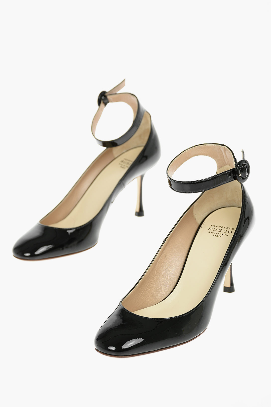 Francesco Russo 8 cm Heel Patent Leather Shoes With Ankle Strap women ...