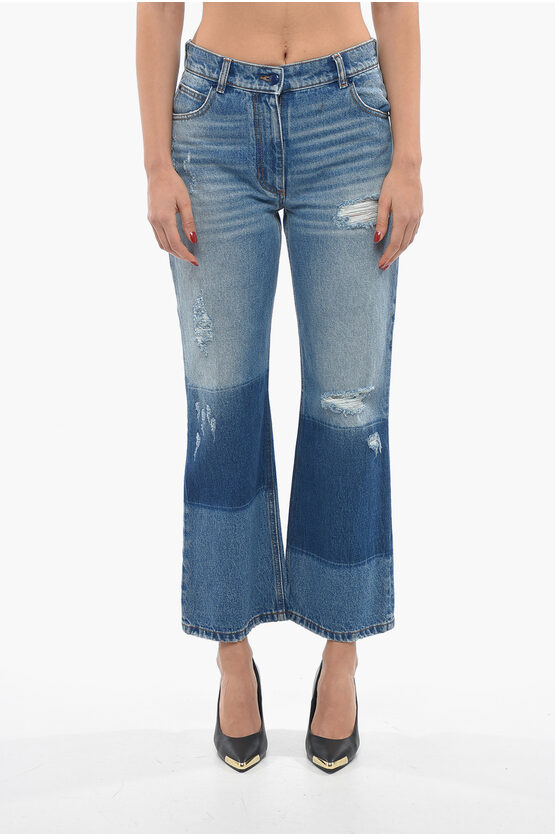Moncler 8 Palm Angels Regular-fitting Denims With Distressed Details In Blue