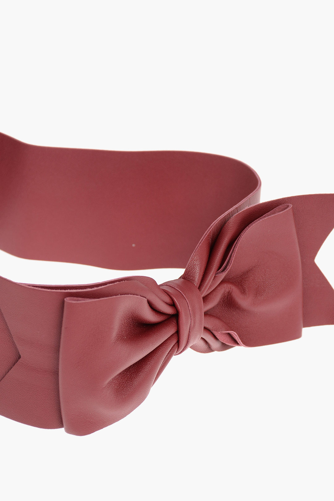 red leather bow belt