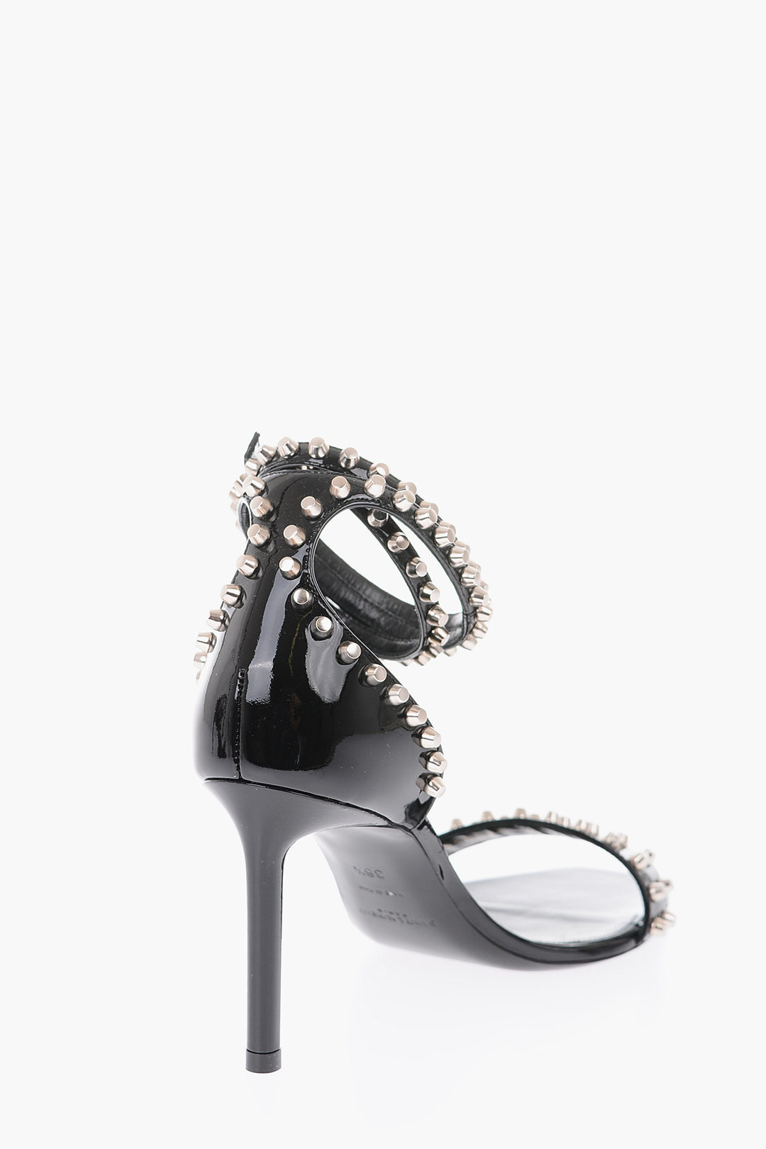 Saint Laurent 8cm patent leather ankle-strap sandals with studs
