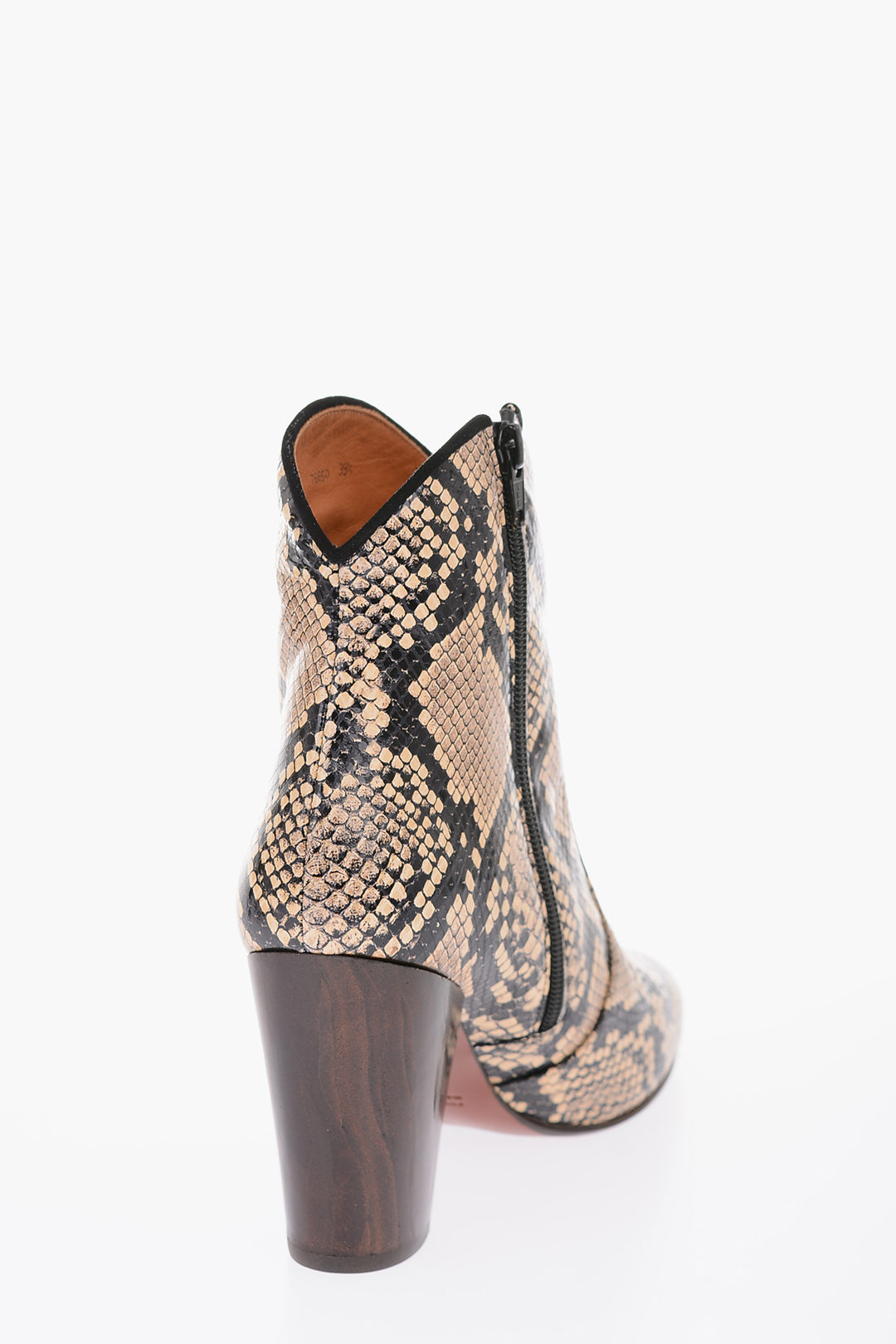 9.5cm snake print leather ELVIA Booties