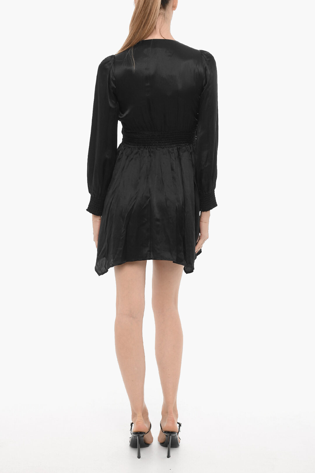 AllSaints Abito ESTA Stile Impero in Satin con Arricciature donna