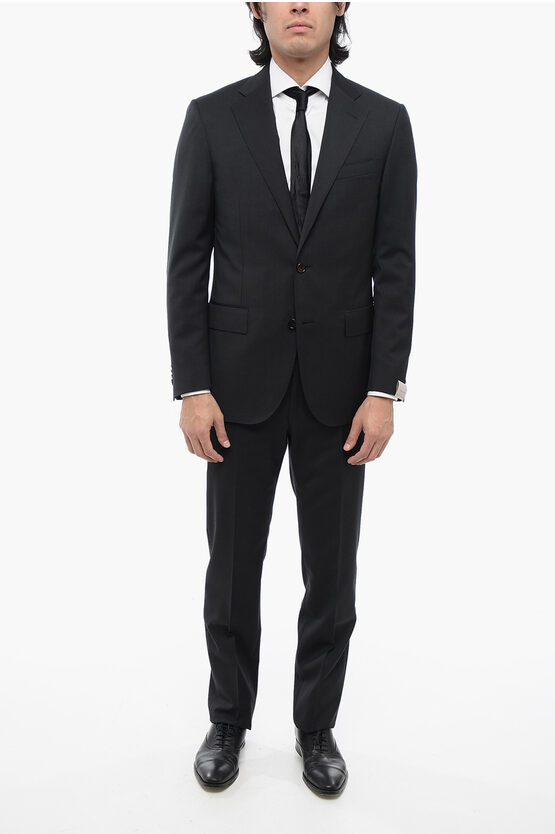 Shop Corneliani 2 Button Leader Virgin Wool Suit With Nocth Lapel