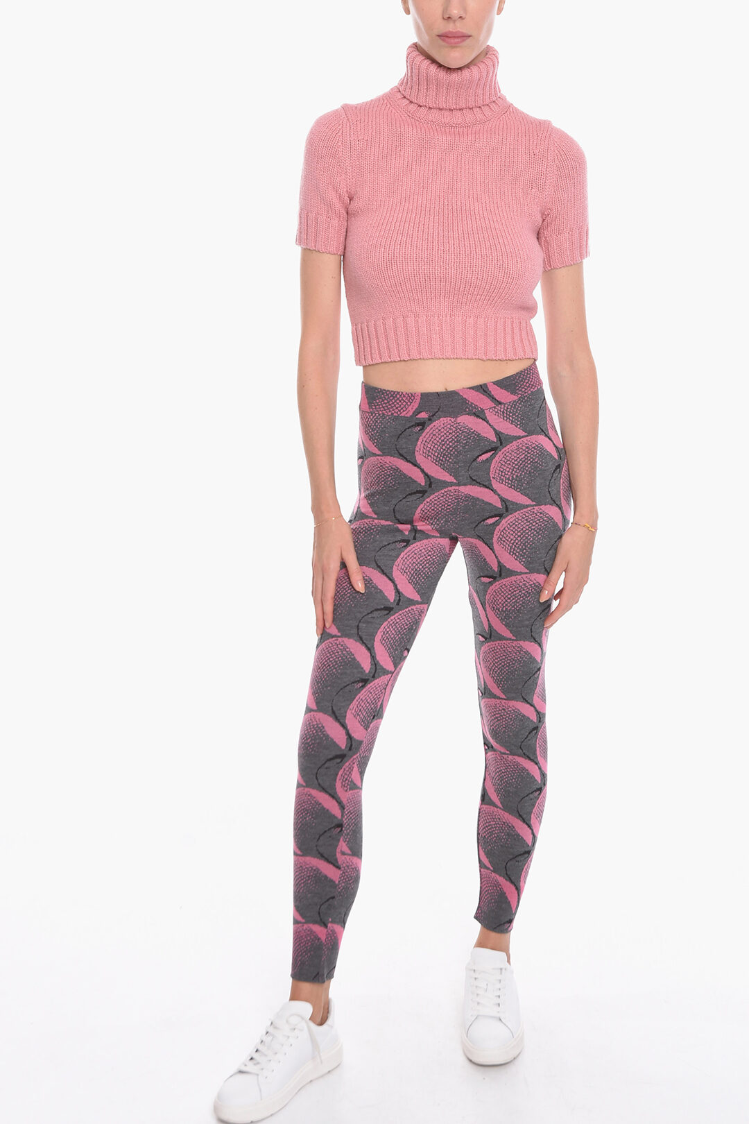 Prada Abstract Patterned Wool Blend Leggings women - Glamood Outlet