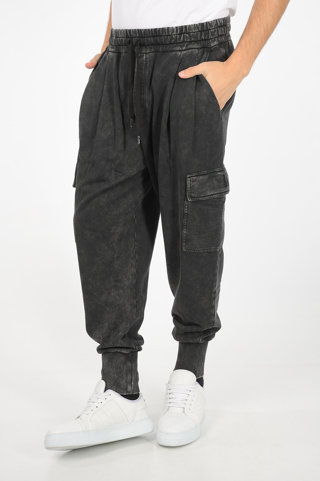 Acid Wash Cargo Sweatpants