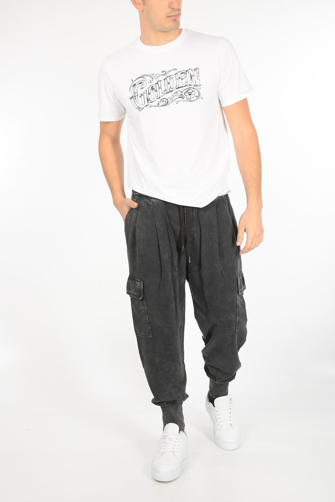 Acid Wash Cargo Sweatpants