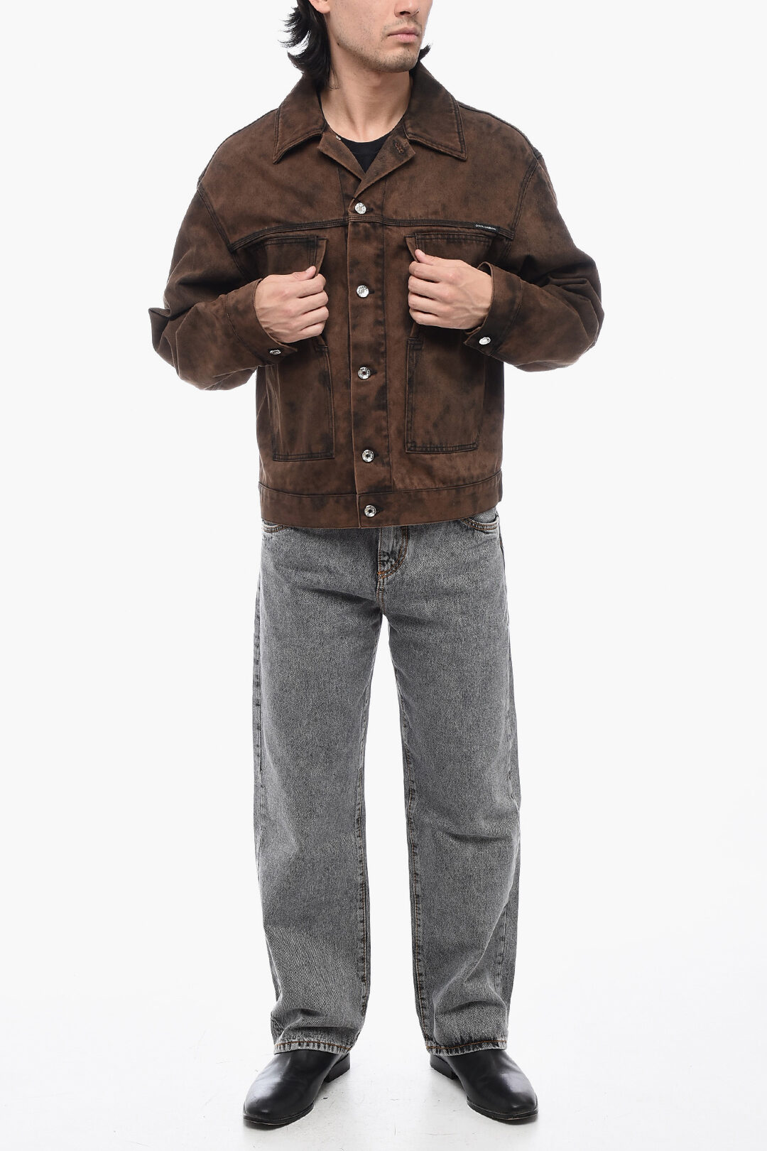 ジャケット・アウター DigiTech Acid Wash Logo Denim Jacket Dolce & Gabbana Acid-Wash Denim Jacket With Logo Application